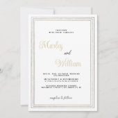 Luxe minimalistische witgouden zilveren lijst brui kaart (Voorkant)