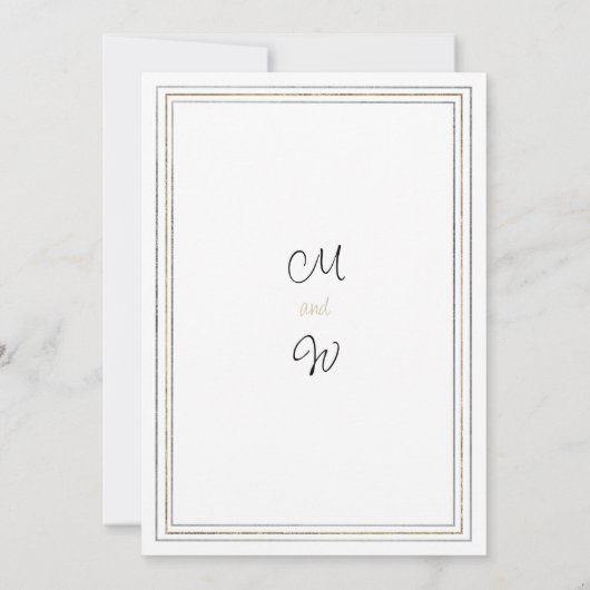 Luxe minimalistische witgouden zilveren lijst brui kaart (Achterkant)