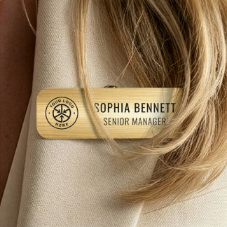 Luxe Minimalistische Zwarte & Geborstelde Gouden A Naamplaatje