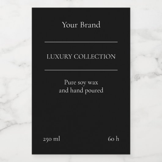 Luxe minimalistische zwarte-kaartenlabel voedselcontainer etiket (Enkel label)
