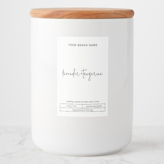 Luxe minimalistische zwarte-kaartenlabel voedselcontainer etiket (Voorkant)