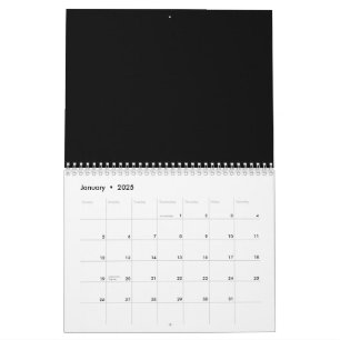 Luxe Minimalistische Zwarte Kalender voor Moderne