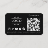 Luxe Minimalistische Zwarte QR Code Logo Ivoor Tek Visitekaartje (Voorkant)