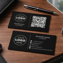 Luxe Minimalistische Zwarte QR Executive Branding