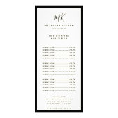 Luxe minio grafische stijlvolle prijslijst voor mo reclamekaart (Voorkant)