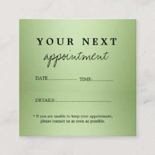 Luxe Mint Green Beauty Salon Afsprakenkaartje