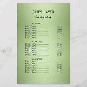 Luxe Mint Green Beauty Salon Flyer