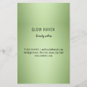 Luxe Mint Green Beauty Salon Flyer (Achterkant)