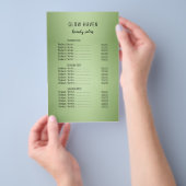 Luxe Mint Green Beauty Salon Flyer (Hand)
