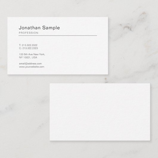 Luxe minuscule vormgeving met modern design visitekaartje (Voorkant / Achterkant)