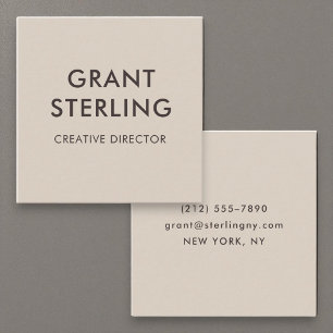 Luxe Mocha Bruin Moderne Minimale Typografie Vierkante Visitekaartje