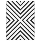 Luxe Mod Zwart-wit Patroon met Gouden Bar Klembord (Achterkant)