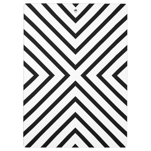 Luxe Mod Zwart-wit Patroon met Gouden Bar Klembord (Achterkant)