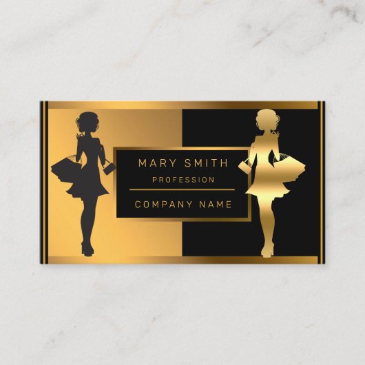 Luxe Mode voor winkelen Jouw tekst toevoegen Visitekaartje (Voorkant)