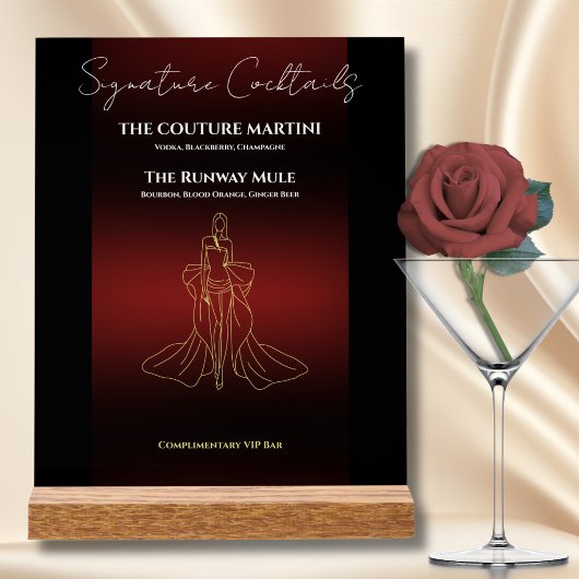 Luxe modegala barmenu cocktailbord acryl bord