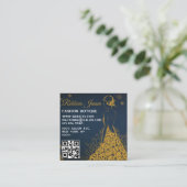Luxe Modeontwerper Glitter Jurk QR CODE Vierkante Visitekaartje (Staand voorkant)