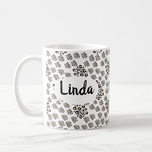 Luxe modern animalprint be brave girl koffiemok (Links)