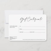 Luxe Modern Cadeaubon Cadeau Kaart toevoegen logo (Achterkant)