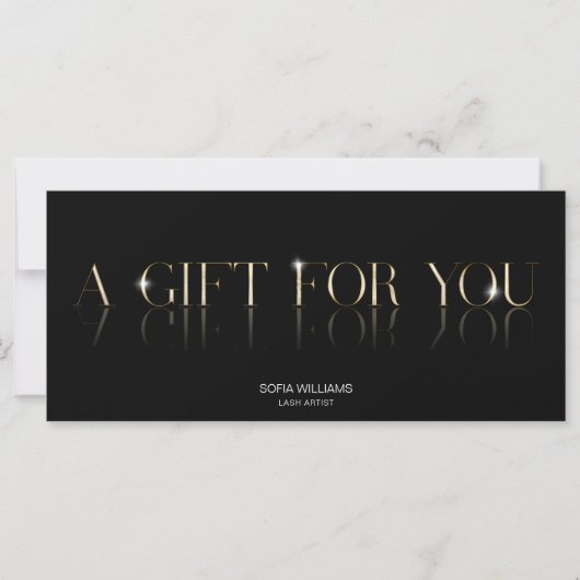 Luxe Modern Cadeaubon Cadeau Kaart toevoegen logo (Voorkant)