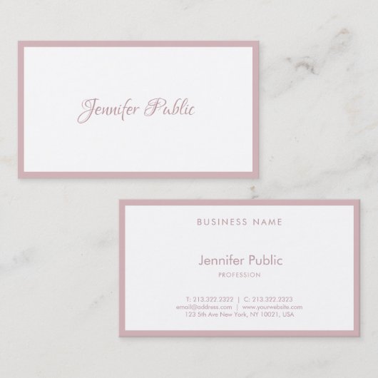 Luxe modern Calligrahy Script Minimalist elegant Visitekaartje (Voorkant / Achterkant)