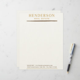 Luxe Modern Chic Gold & Mahogany Design (8.5x11) Briefhoofd