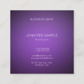 Luxe Modern Clean Elegant Design Paarse vlakte Vierkante Visitekaartje (Achterkant)