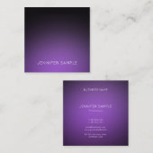 Luxe Modern Clean Elegant Design Paarse vlakte Vierkante Visitekaartje (Voorkant / Achterkant)