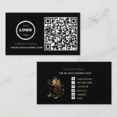 Luxe Modern Custom QR Code Beauty Visitekaartje (Voorkant / Achterkant)