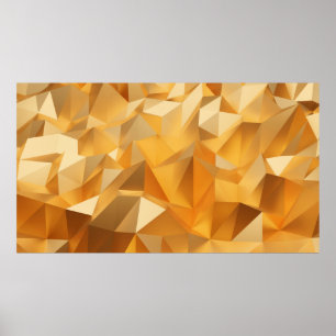 Luxe, modern design gouden veelhoek 3d re poster