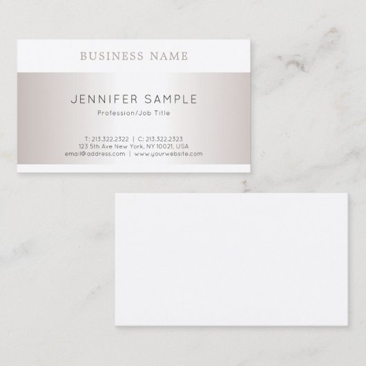 Luxe Modern Eenvoudig Elegant Ontwerp Professionee Visitekaartje (Voorkant / Achterkant)