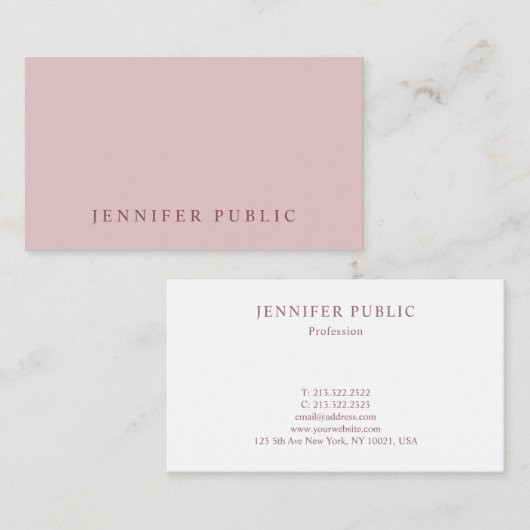 Luxe Modern Eenvoudige Sjabloon Professioneel Eleg Visitekaartje (Voorkant / Achterkant)