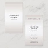 Luxe Modern Elegant Minimalistisch Plain Faux Silv Visitekaartje (Voorkant / Achterkant)