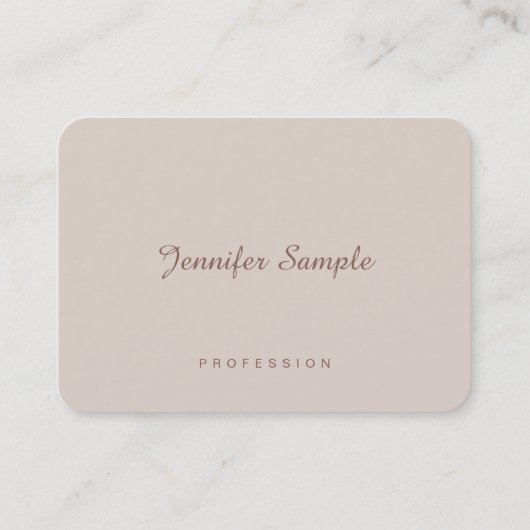 Luxe Modern Elegant Script Minimalist Plain Visitekaartje (Voorkant)