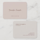 Luxe Modern Elegant Script Minimalist Plain Visitekaartje (Voorkant / Achterkant)
