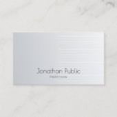 Luxe Modern Elegant Silver Sjabloon Professional Visitekaartje (Voorkant)