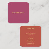 Luxe Modern Elegant Sjabloon Professional Vierkante Visitekaartje (Voorkant / Achterkant)