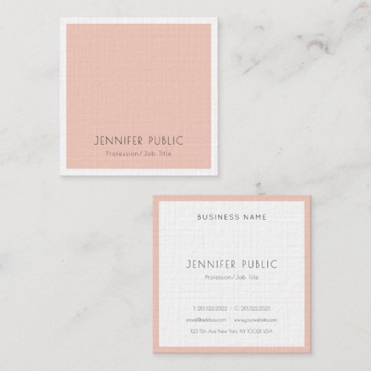 Luxe Modern Elegant Trendy Sjabloon Minimalist Vierkante Visitekaartje (Voorkant / Achterkant)