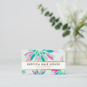LUXE MODERN FLORAL Fluitje Flower Mint jade roze Visitekaartje (Staand voorkant)