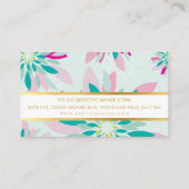 LUXE MODERN FLORAL Fluitje Flower Mint jade roze Visitekaartje (Achterkant)