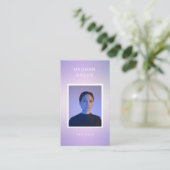 Luxe modern fotoverloop paarse Visitekaartje (Staand voorkant)