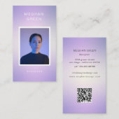 Luxe modern fotoverloop paarse Visitekaartje (Voorkant / Achterkant)