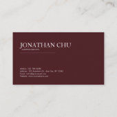 Luxe Modern geometrisch bordeauxrood en Roos goud Visitekaartje (Achterkant)