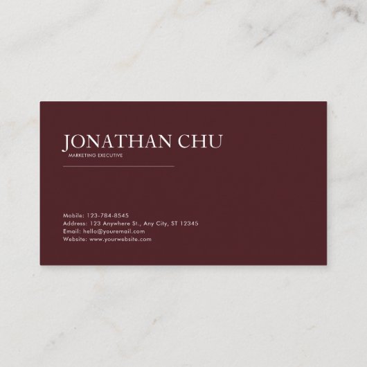 Luxe Modern geometrisch bordeauxrood en Roos goud Visitekaartje (Achterkant)