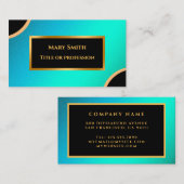 Luxe, modern Gold Blue Professional Visitekaartje (Voorkant / Achterkant)
