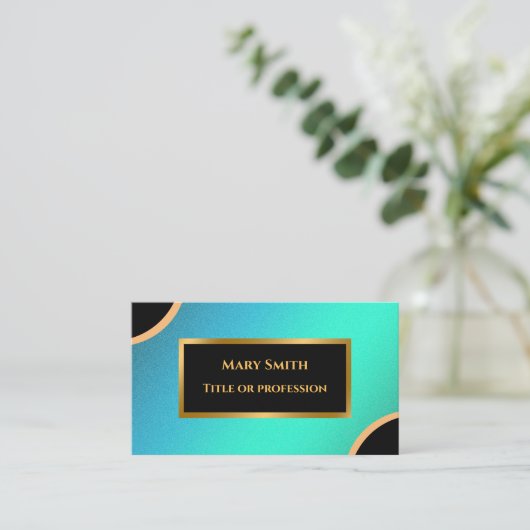 Luxe, modern Gold Blue Professional Visitekaartje (Staand voorkant)