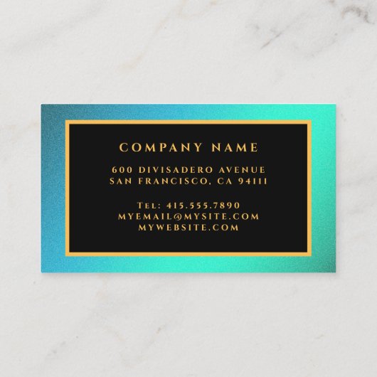 Luxe, modern Gold Blue Professional Visitekaartje (Achterkant)