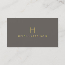 LUXE MODERN GOLD en TAUPE INITIAAL MONOGRAM LOGO Visitekaartje