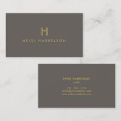 LUXE MODERN GOLD en TAUPE INITIAAL MONOGRAM LOGO Visitekaartje (Voorkant / Achterkant)