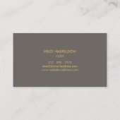 LUXE MODERN GOLD en TAUPE INITIAAL MONOGRAM LOGO Visitekaartje (Achterkant)