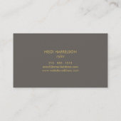 LUXE MODERN GOLD en TAUPE INITIAAL MONOGRAM LOGO Visitekaartje (Achterkant)